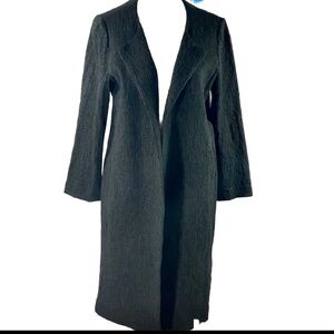 Eileen Fisher Gray Crosshatch Long Jacket XS